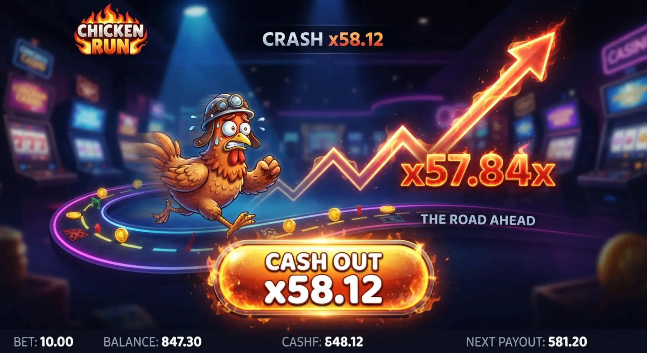 Chicken Road cash out döntési pillanat Cash out pillanat növekvő szorzóval a Chicken Road játékban