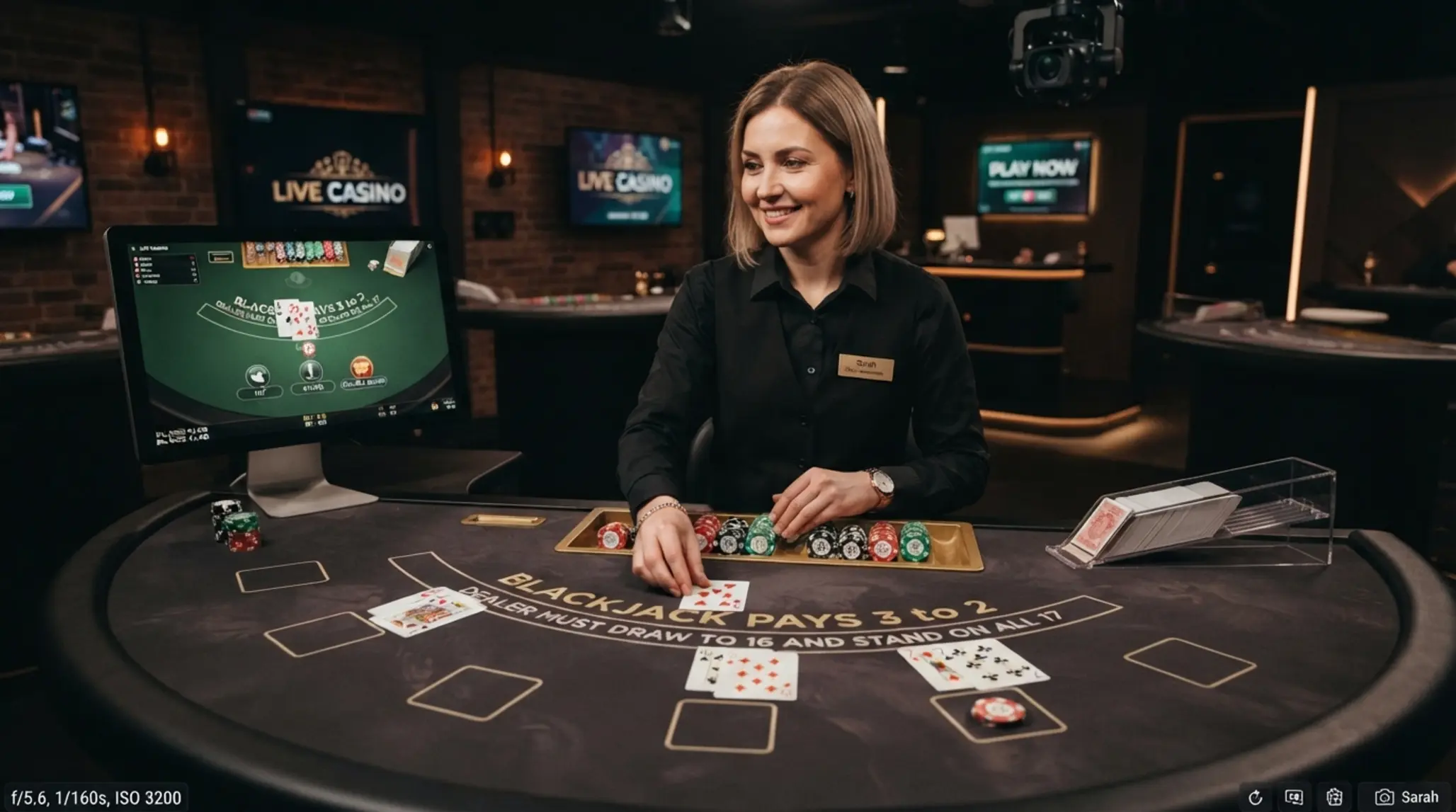 Élő blackjack asztal valódi osztóval és online felülettel