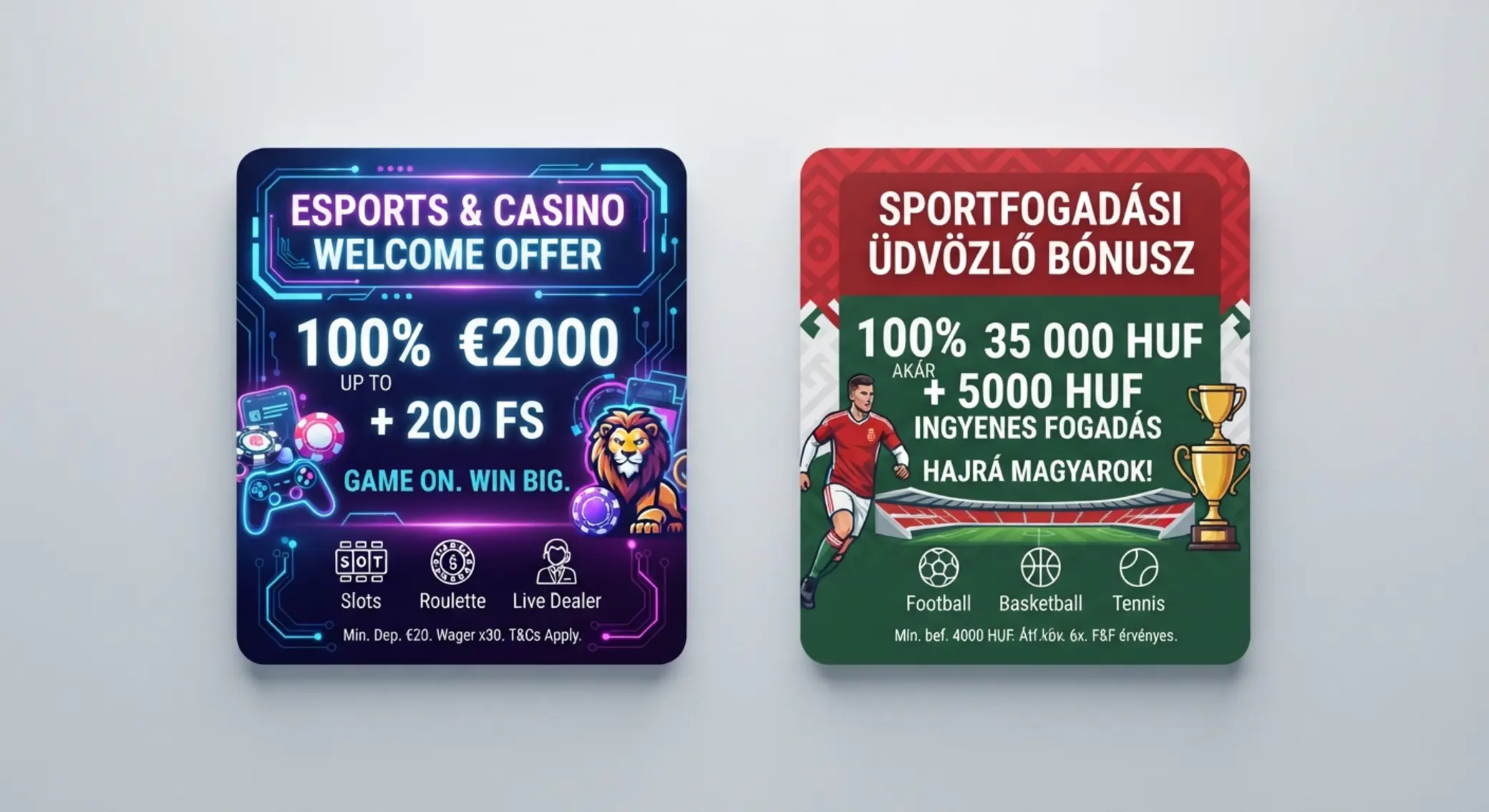 GG Bet és Tippmixpro bónuszkártyák összehasonlítása
