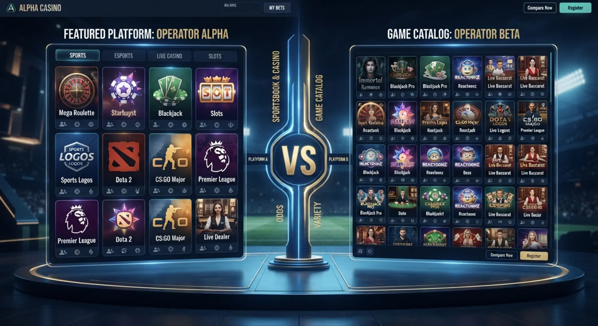 GGBet és 22Bet hangulatú játékfelület összehasonlítása