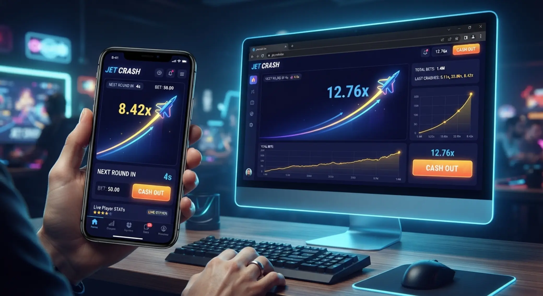 JetX mobilon és asztali gépen
