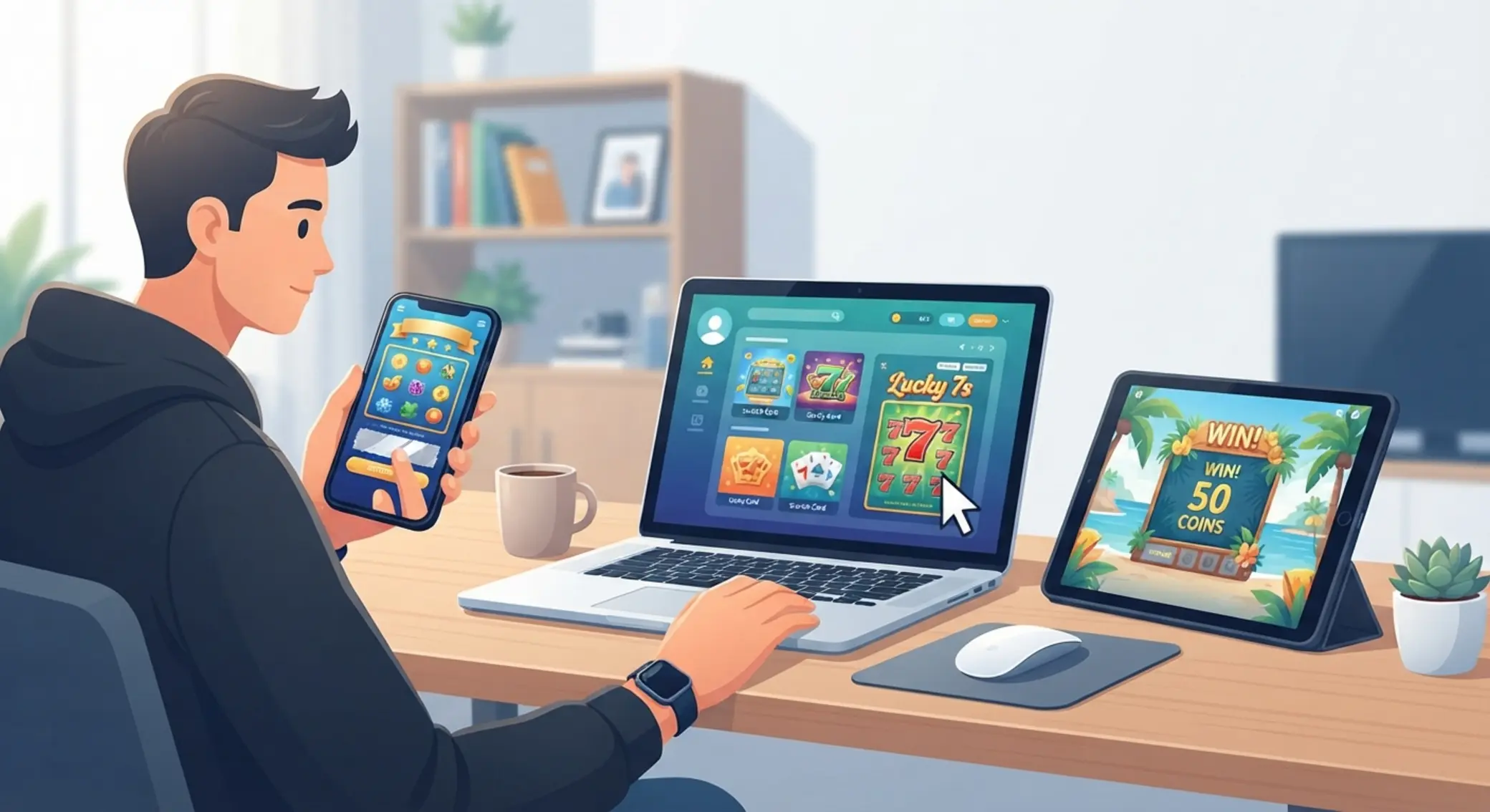 Online kaparós játék több eszközön, mobilon, tableten és laptopon